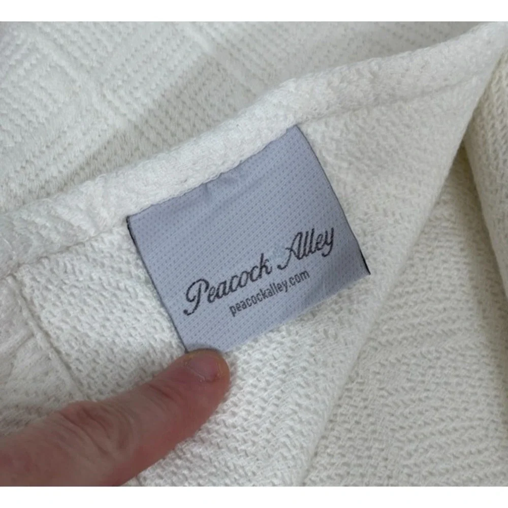 Peacock Alley Quilt Coverlet Bedspread Ivory Cream Egyptian Cotton Twin 95x81